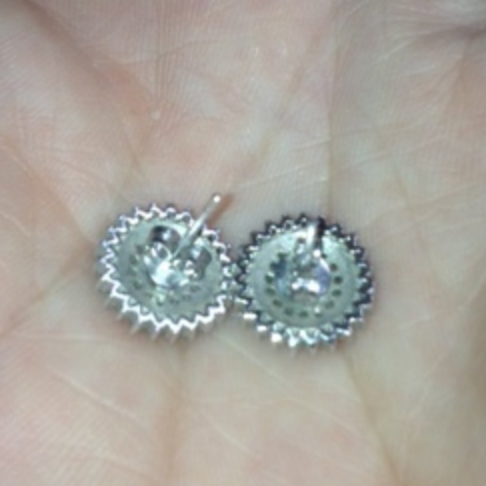 Pretty Round Rinestone Post Earrings - Picture 8 of 8